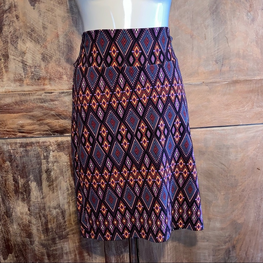 Purple print pencil skirt